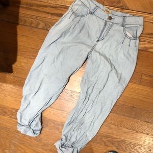 Fake jean material size small summer pants